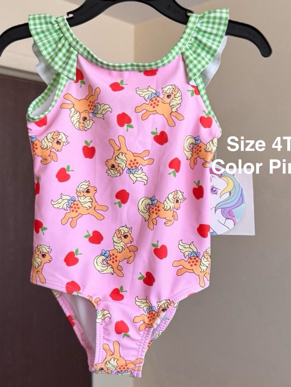 Character Toddler Girl Ruffle Strap One- Piece Swimsuit,4T